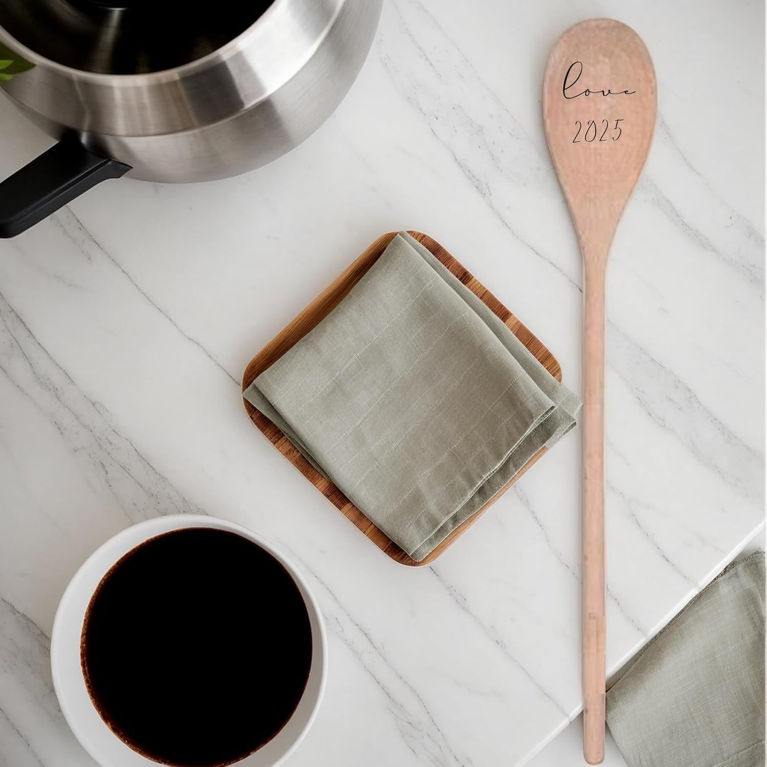 Custom Engraved Wooden Spoon, Personalized Mixing Beechwood Baking Cooking Spoon, Utensil Gift for Mother's Day Birthday Housewarming, Engagement Bridal Shower Decor, Wedding Party Favor