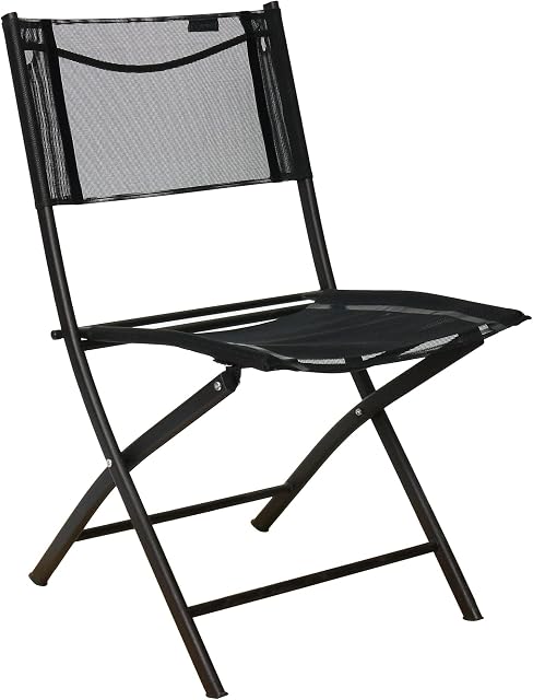 Homecall Garden camping folding chair black textilene