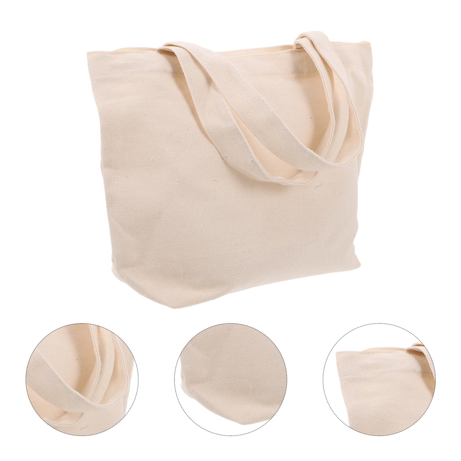 COLLBATH 10 Stück Canvas Tragetaschen aus Baumwolle Kleine Weiße Stofftaschen mit Griffen Wiederverwendbare Segeltuchtaschen für Alltag Reisen und Einkaufen (30x20x10 Cm)