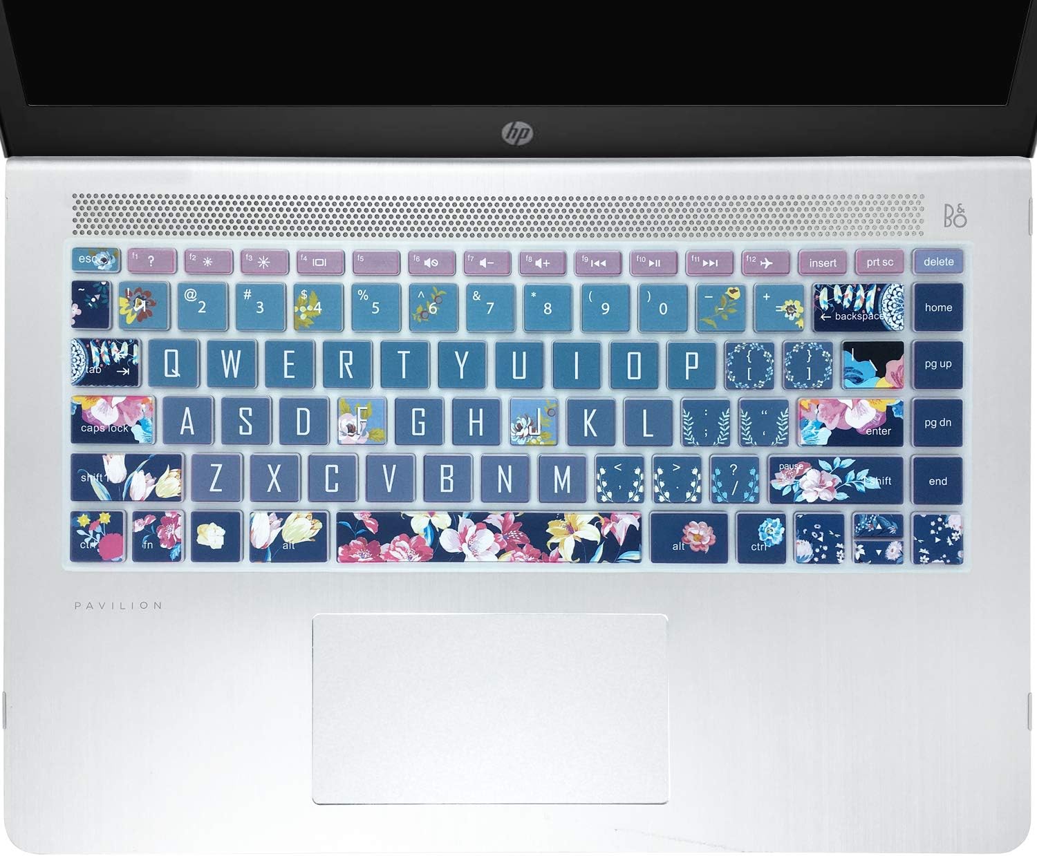 Keyboard Cover for 2020 2019 2018 HP 14" Laptop/HP Pavilion x360 14M-BA 14M-CD 14M-DH 14-BA 14-BF 14-cm 14-CF 14-DF 14-DK 14-DS 14-DQ Series 14 Inch Protective Skin, Red Flower