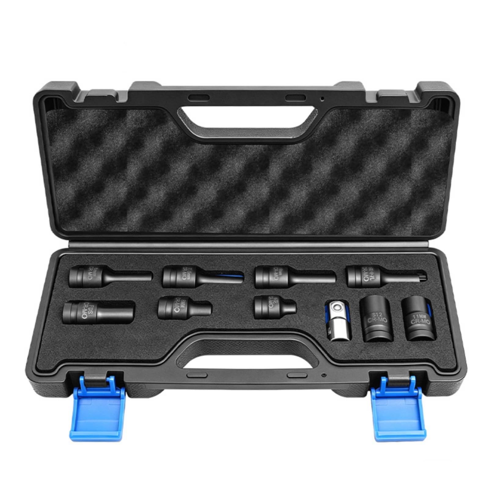 10 Pezzi Set di Chiavi a Bussola con Valigetta Rigida Organizzato Set di Chiavi a Bussola Completo Kit Utensili con Valigetta Rigida per Elettrauto