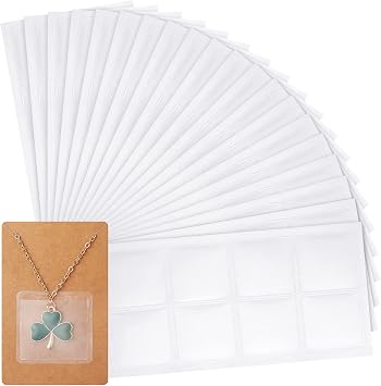 Sureio 240 Pieces Necklace Chain Adhesive Pouch for Necklaces Display Cards Necklace Packaging Jewelry Bag Plastic Clear Earring Packaging for Selling Storage to Hold Loose Chain Supplies
