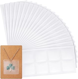 Sureio 240 Pieces Necklace Chain Adhesive Pouch for Necklace Display Cards, Earring Packaging Clear Plastic Jewelry Packaging Bag for Selling Storage to Hold Loose Chain Jewelry Supplies