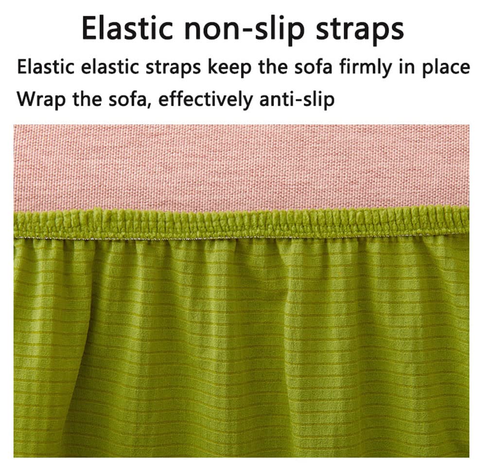 Funda de futón verde de alta elasticidad, protector antideslizante para sofás sin brazos, parte inferior elástica suave, apta para niños, lavable a máquina, se adapta a 130-155 cm, solución ideal para