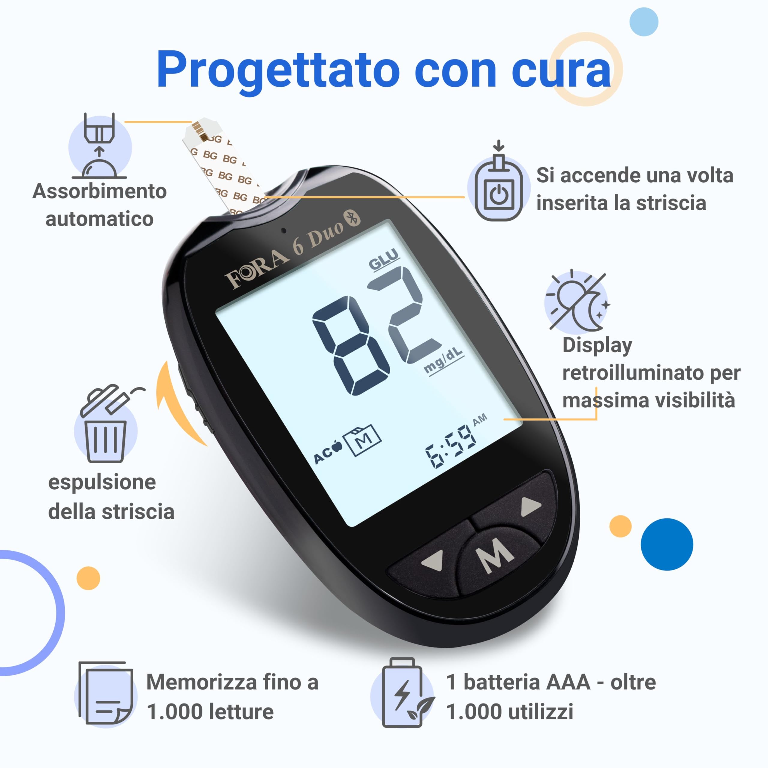 FORA6 Connect + Strisce Reattive Colesterolo Totale