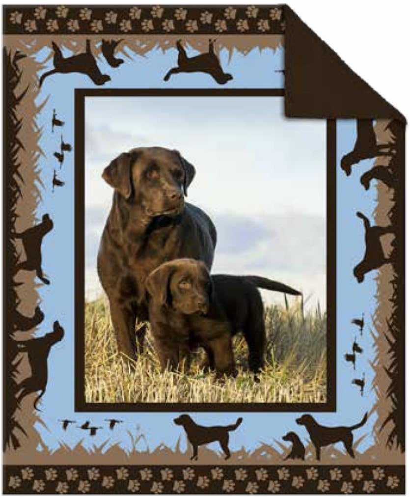Color Ur Home Dog Throw Blanket, Photoreal Printed Short Fur Throws with Fleece Reverse, Brown Labrador Theme, 50 x 60 (Chocolate Labrador)