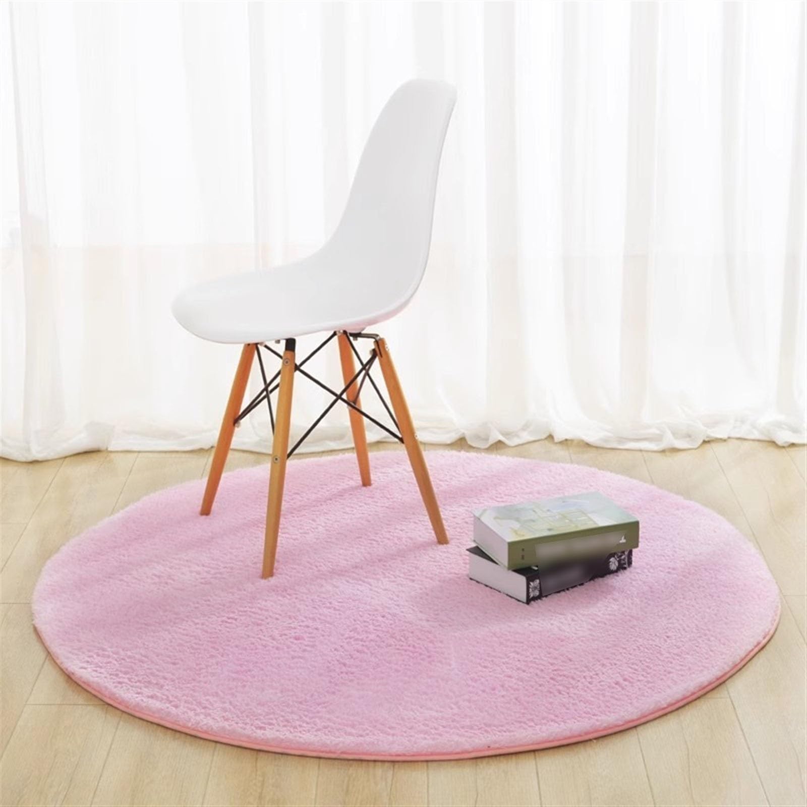 Alfombra rosa para silla, 60 cm, antideslizante, protector de suelo de oficina para superficies alfombradas, tapete debajo del escritorio para sillas de oficina, resistente y resistente al desgaste