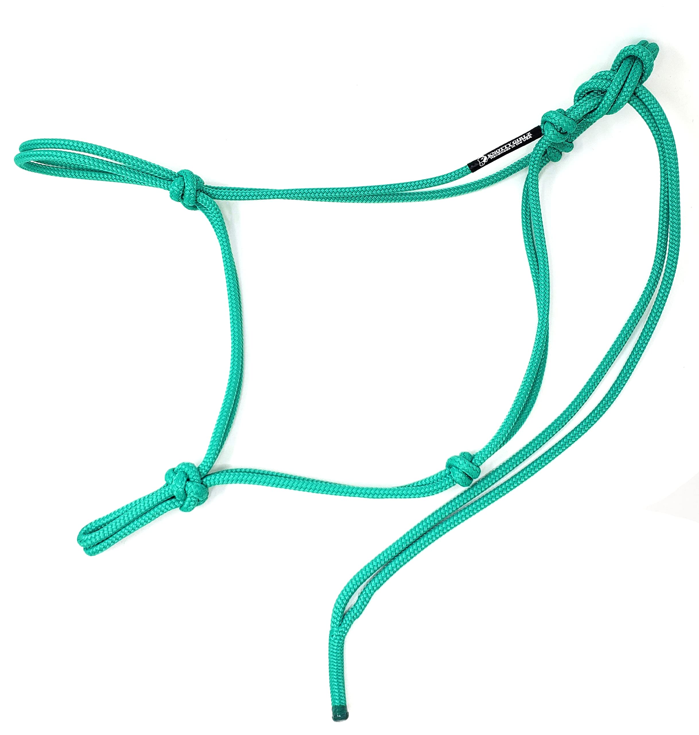 Knotty Girlz 1/4" Double Braid Polyester Yacht Rope Horse Halter Soft Available in Yearling, Standard, and Large Horse Sizes (Turquoise, Standard)
