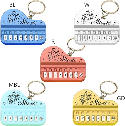 Miniatura 7 de Creativity - Mini llavero de teclado de piano para amantes de la música, divertido y práctico, llavero de instrumento musical en miniatura, Blanco