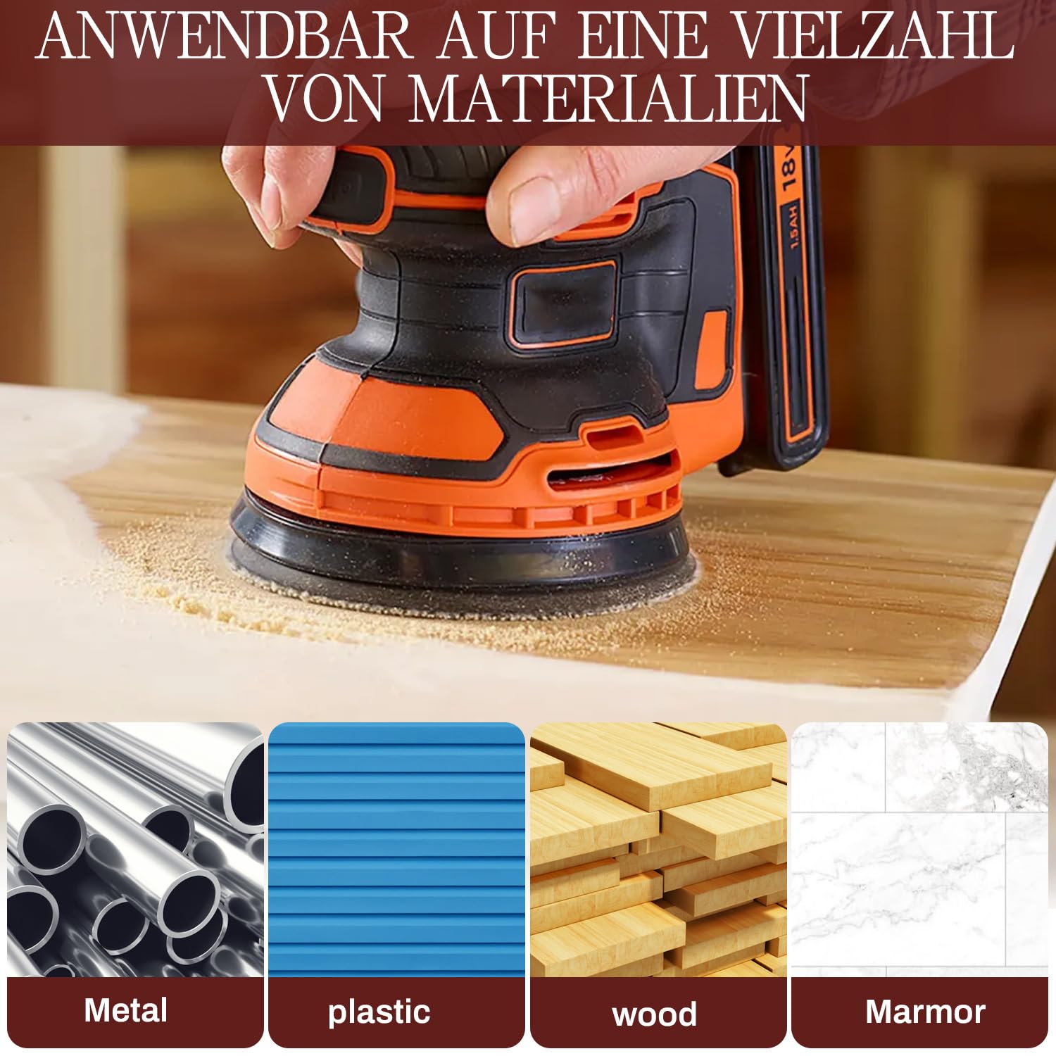 100 sztuk papieru ściernego 125 mm na rzep – 8-otworowe tarcze szlifierskie do szlifierek mimośrodowych, ziarnistość 40/60/80/120/180/240/320/400, pasuje do szlifierek mimośrodowych i szlifierki