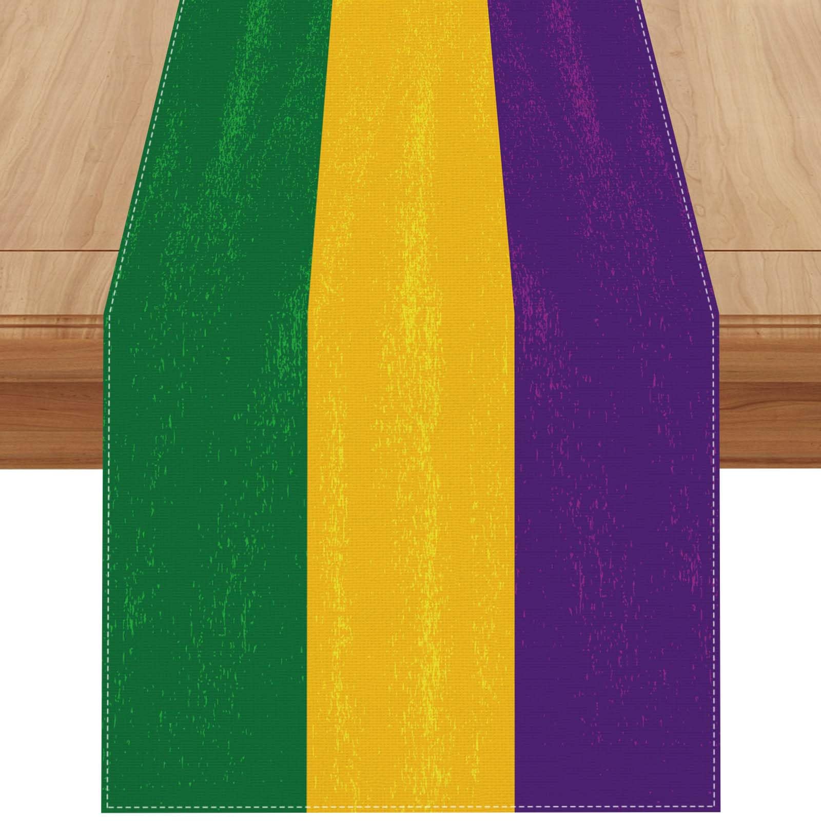Mardi Gras Table Runner Mardi Gras Table Decor New Orleans Mardi Gras Brazil Carnival Decoration and Supplies for Home Kitchen 13x72 Inch