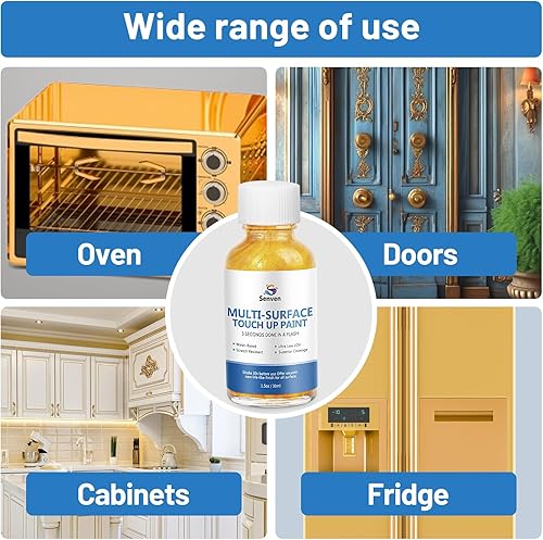 Miniatura 4 de SENVEN Pintura Líquida de Hoja de Oro de Alto Brillo Multi Superficie Pintura Rica en Oro para Metal, Madera, Plástico, Lienzo, Electrodomésticos,