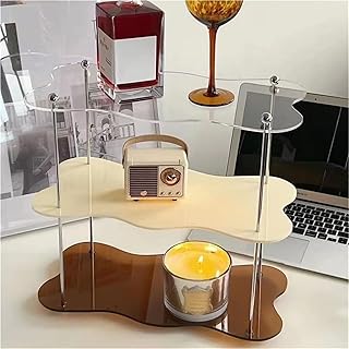 Metal Frame Cup Holder with Acrylic Shelves C...