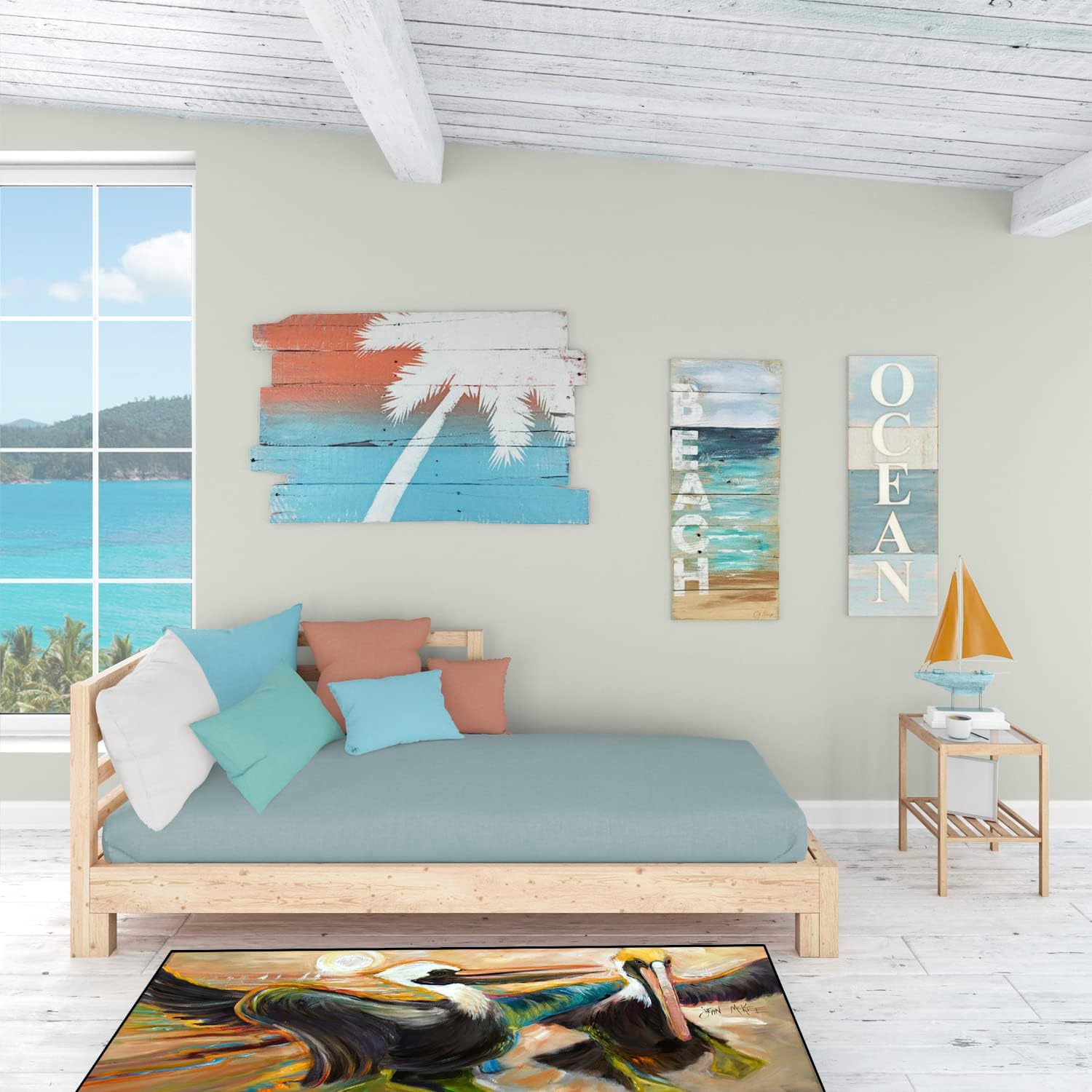 Caroline's Treasures JMK1346HRM2858 Double Trouble Pelicans Indoor/Outdoor Runner Mat 28x58,