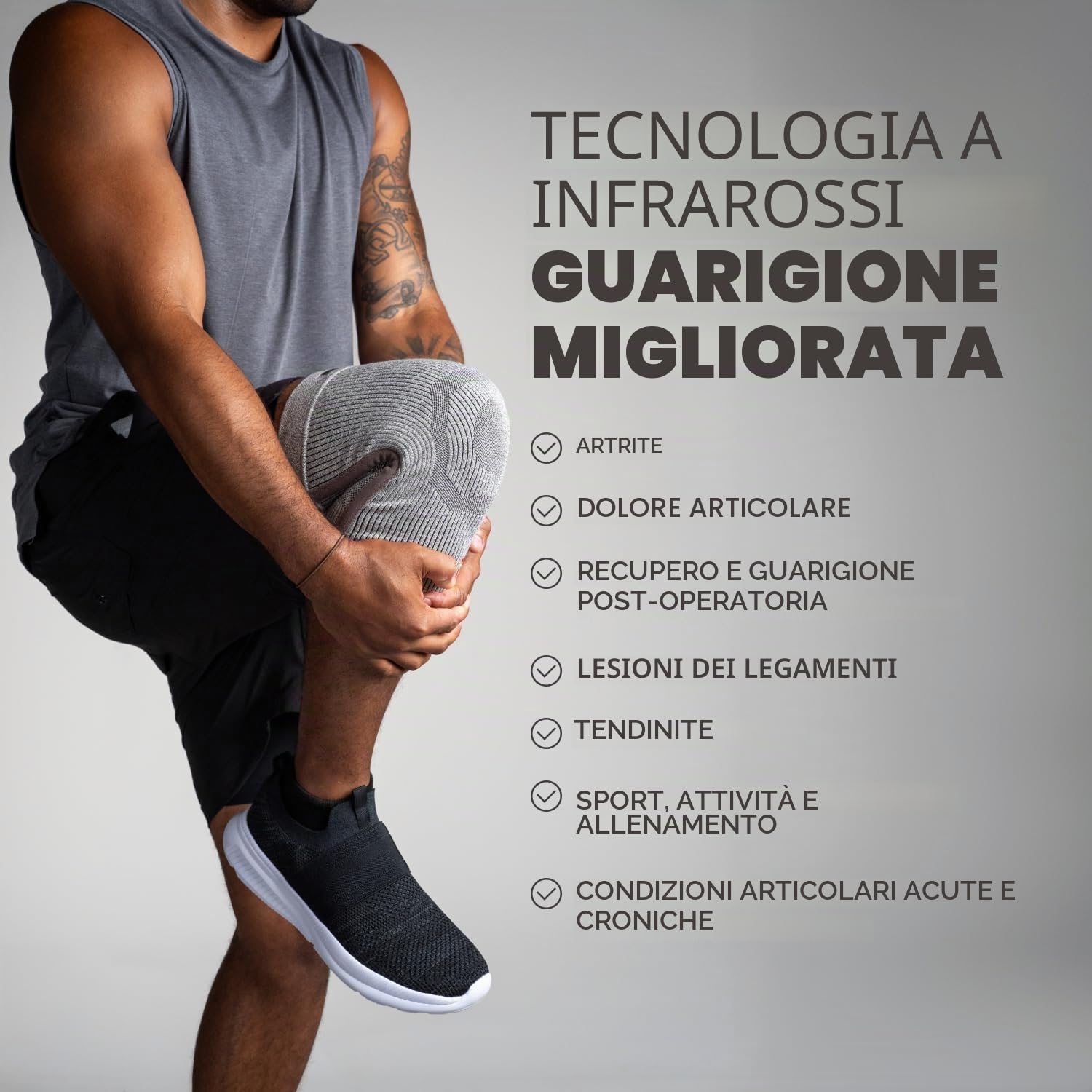 Incrediwear Manica Ginocchio Incrdibrace, Nero, Extra Large Unisex