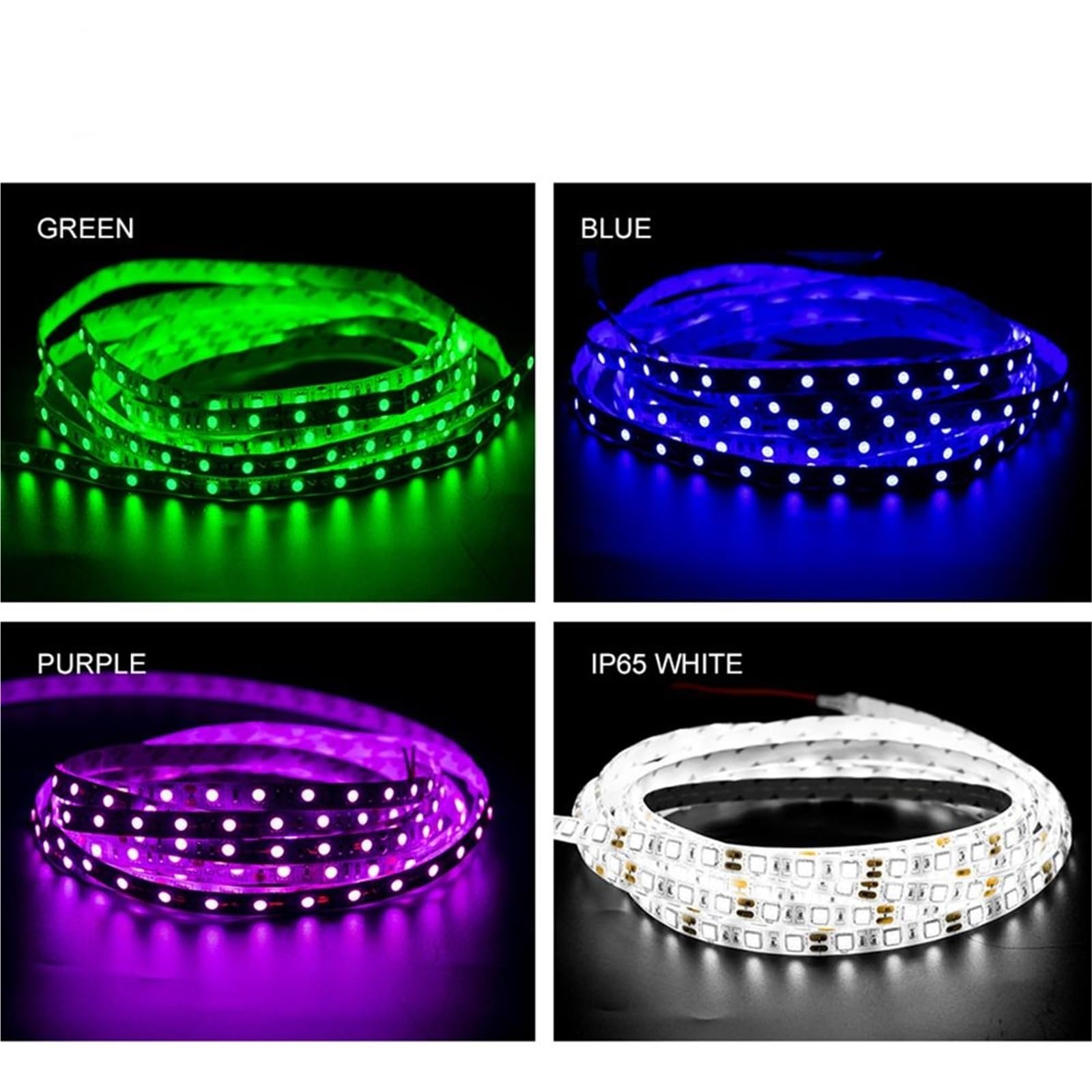 Striscia LED da 5 metri, CC 12 V, 5050, 60 LED/m, luci LED flessibili 5050 LED, 300 LED TV, nastro impermeabile (B PCB, colore verde, W IP65)