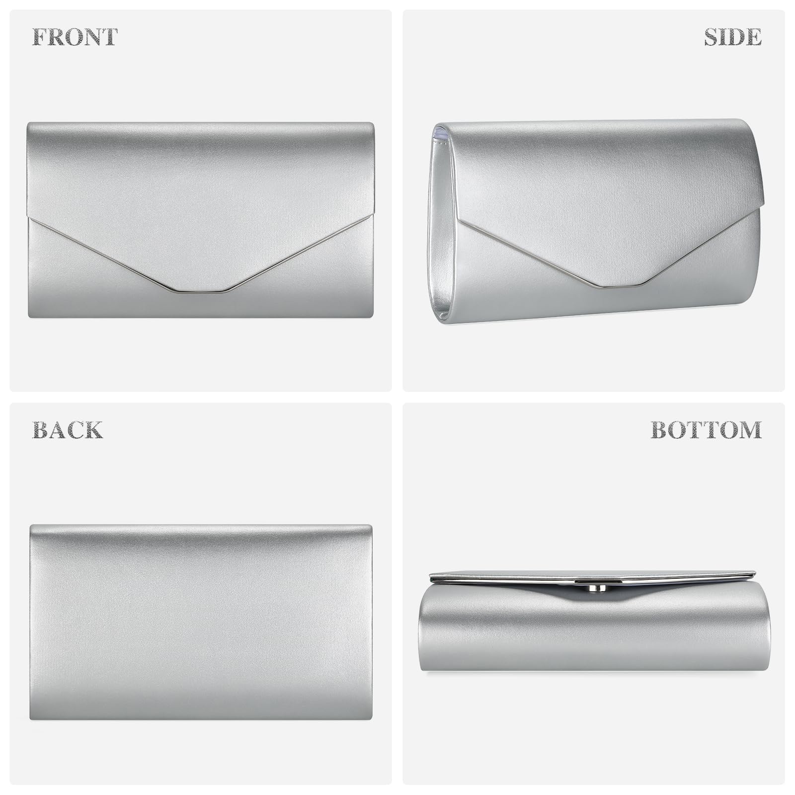 BAIGIO Pochette Donna PU, Borsa da Sera con Catena Staccabile, Elegante Busta per Ballo di Fine Anno, Matrimonio
