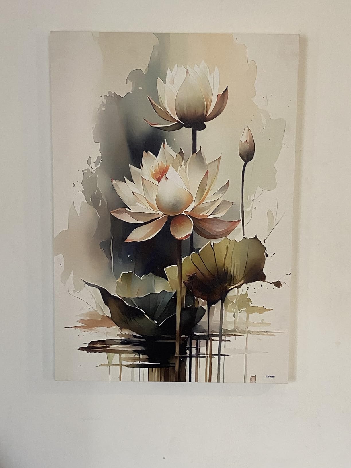 Livin'luxe Elegant White Lotus Flower Canvas Wall Art - Zen Watercolor ...