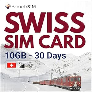 BeachSIM Schweiz SIM Karte 30 Tage. 10 GB Datenvolumen mit 4G/5G-Netz ...