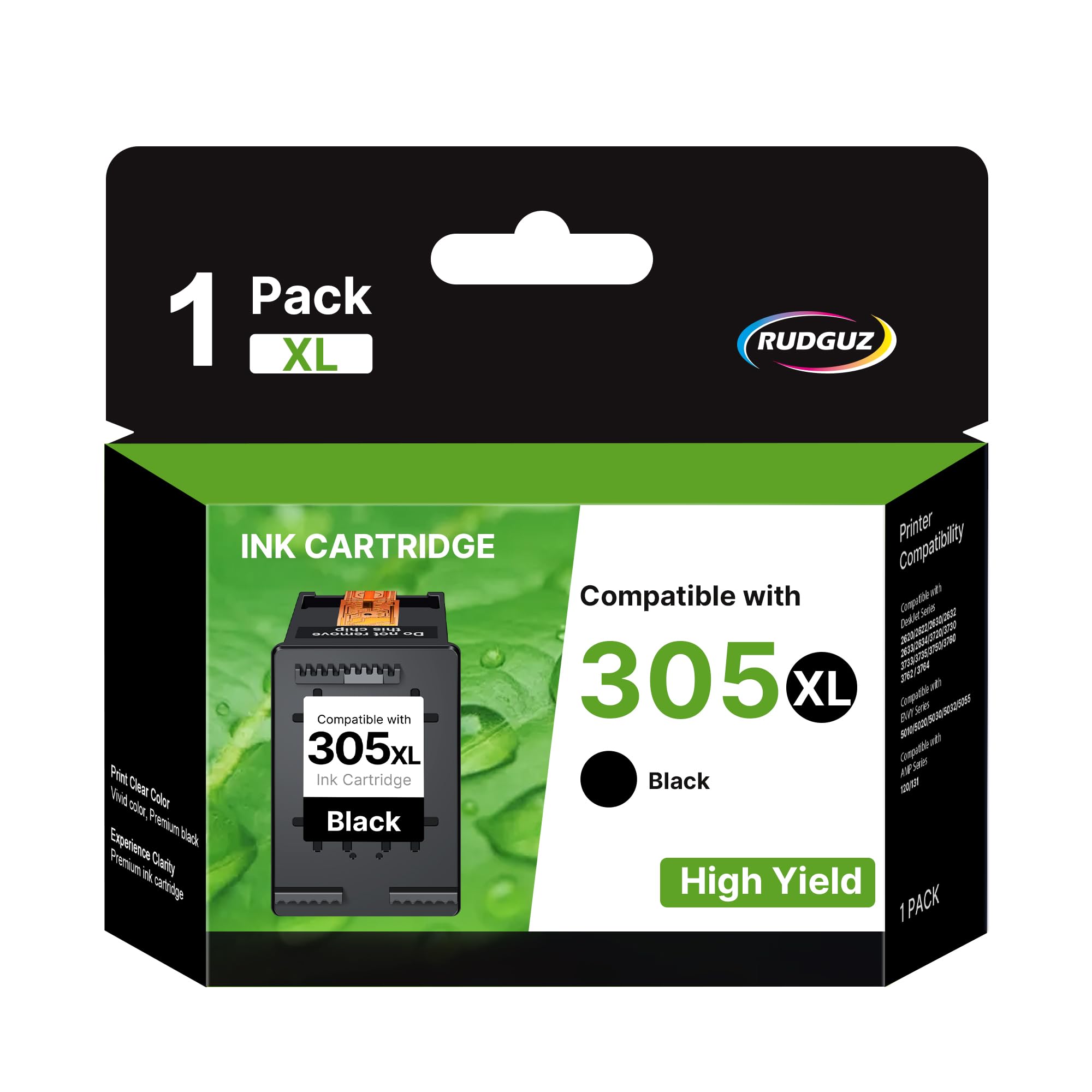 305 XL Schwarz Kompatibel für HP 305 Druckerpatronen 305XL für HP Deskjet 2820e Patronen 4220e 2700 2720e 2710 2720 4100 4100e 4110 4120e Envy 6020e 6000 6400 6032e 6420e (1er-Pack, 305XL Schwarz)