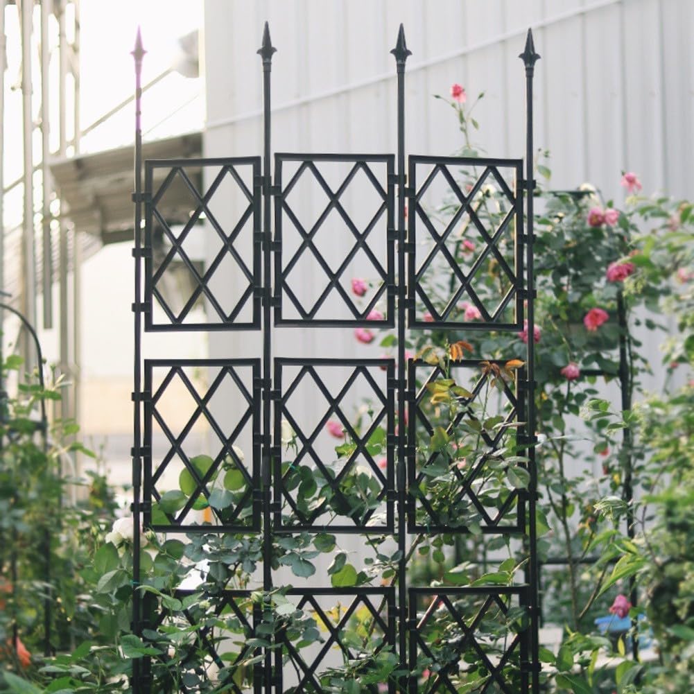 Traliccio verticale da giardino, 180 cm, griglia diamantata, colore nero