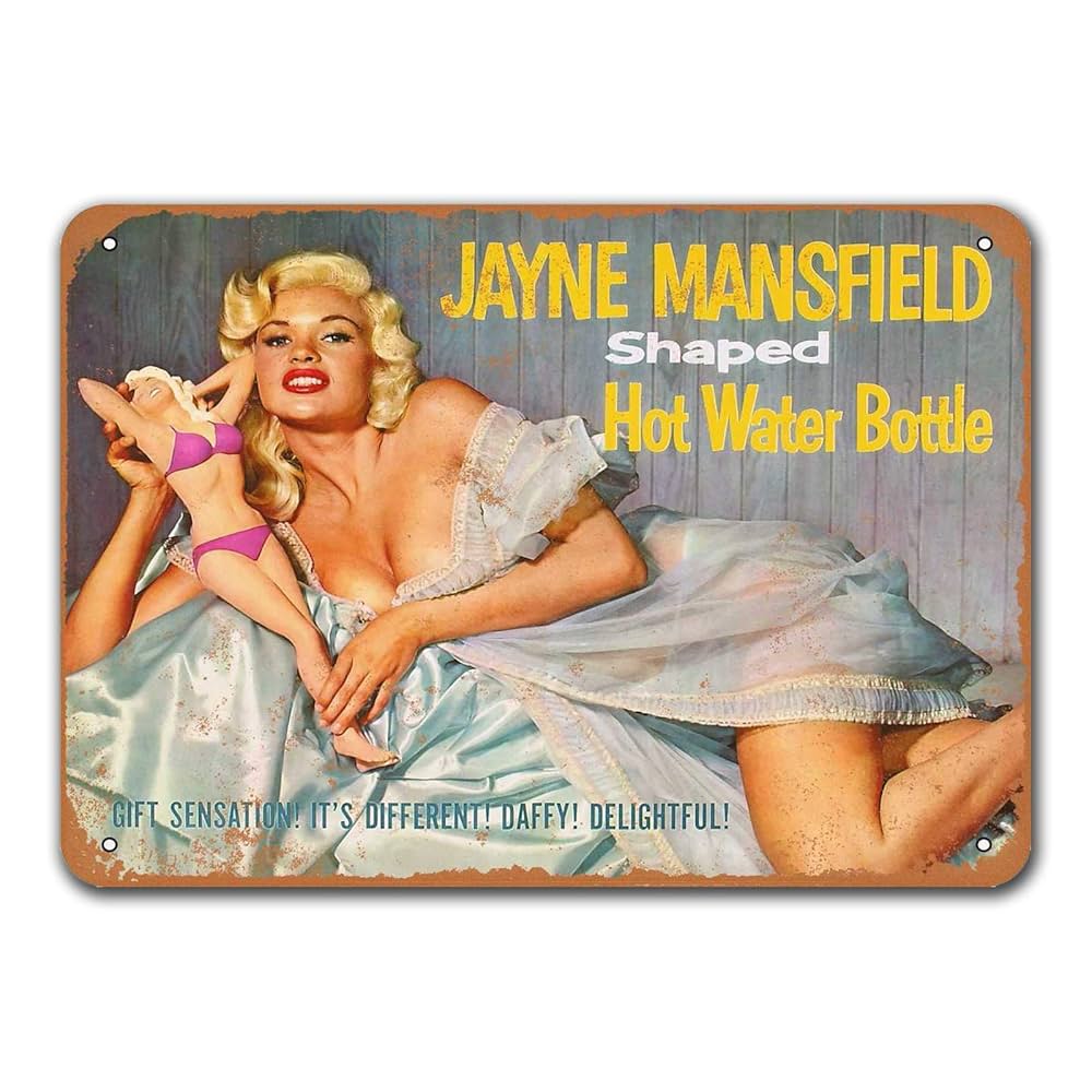 Amazon | 1955年ジェーンマンスフィールド型湯たんぽ看板、金属