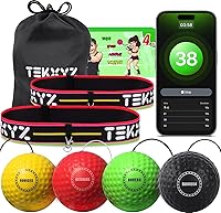 Vista 1 de TEKXYZ Reflex Ball Family Pack con aplicación de contador Comunidad en línea para pelota de boxeo, ideal para coordinación, perforación, alivio