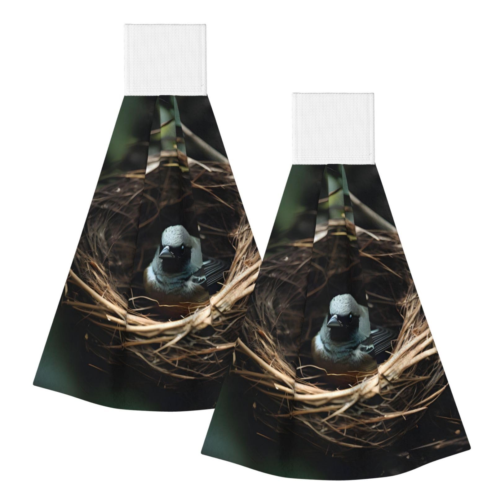 WUPngg Little bird nest Bathroom Tie Towels/Dish Cloth,Kitchen Hanging Towel, Coral Fleece Dry Cleaning Hand Dishcloths One Size