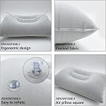 2 Pack Camping Pillow, Trekology Ultralight Inflating Travel Pillow-Compressible, Compact, Comfortable, Camping Pillow for Hiking,Camping,Traveling,Napping,Neck & Lumbar Support, Gray