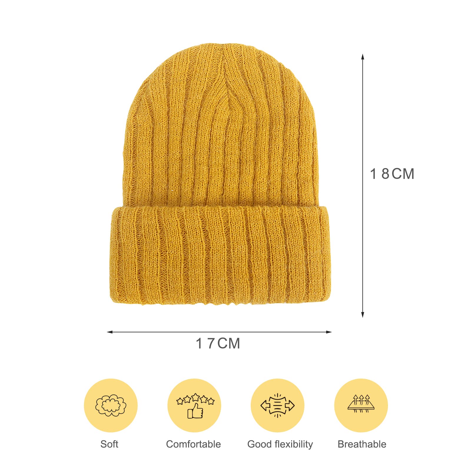 Gorro de lana para bebé recién nacido con turbante y gorro para niños
