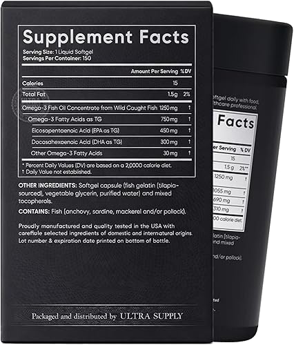 Miniatura 2 de Aceite de pescado deportivo, triple fuerza, (150 unidades) fórmula sin eructos, 1250 mg de aceite de pescado, 1055 mg de Omega 3