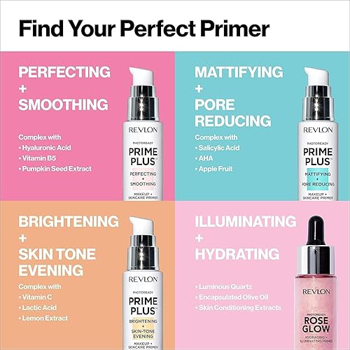 Miniatura 7 de REVLON PhotoReady Prime Plus - Base de maquillaje facial, iluminador y tono de piel, 1 onza