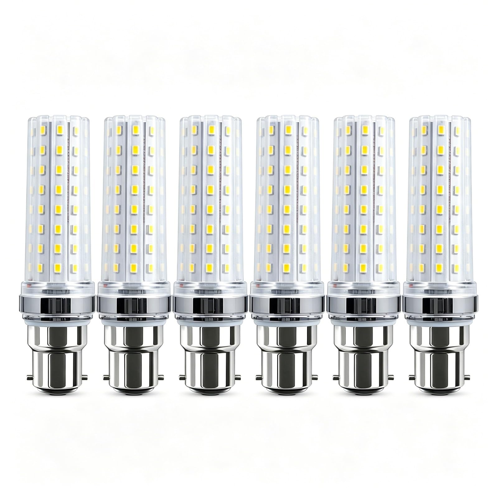B22 Corn LED Bulbs Natural White 4000K BC LED Bulbs 20W Equivalent 200W High Brightness No Flicker CRI>80 for Bedroom Living Room Dining Room Cafe Non Dimmable(6 Pack)