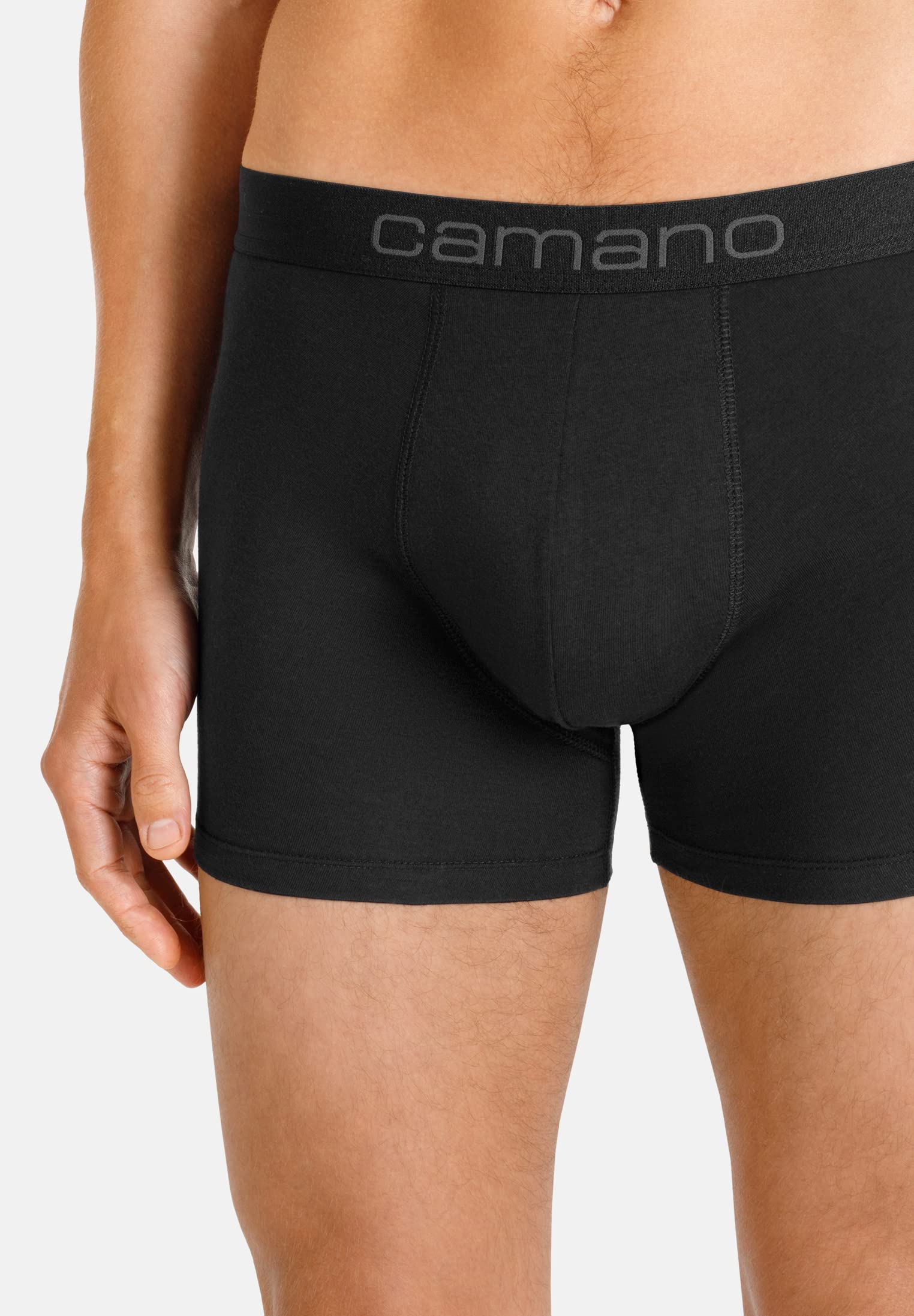 Camano Boxer da uomo Comfort con cotone sostenibile (BCI) in una pratica confezione da 6, Nero , M