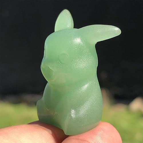 Miniatura 2 de Tonseglon Estatua de ratón de aventurina de 1.2 pulgadas, figura de calavera de ratón de cristal curativo, escultura animal de cuarzo Reiki tallada