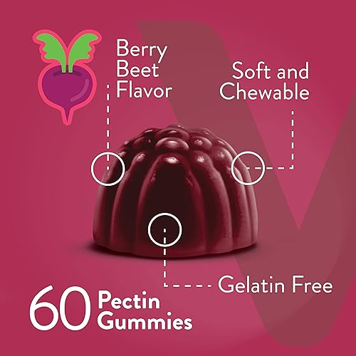 Miniatura 9 de Gomitas de raíz de remolacha con magnesio y vitamina C apoyan la circulación saludable y la presión arterial potenciador de energía y óxido nítrico