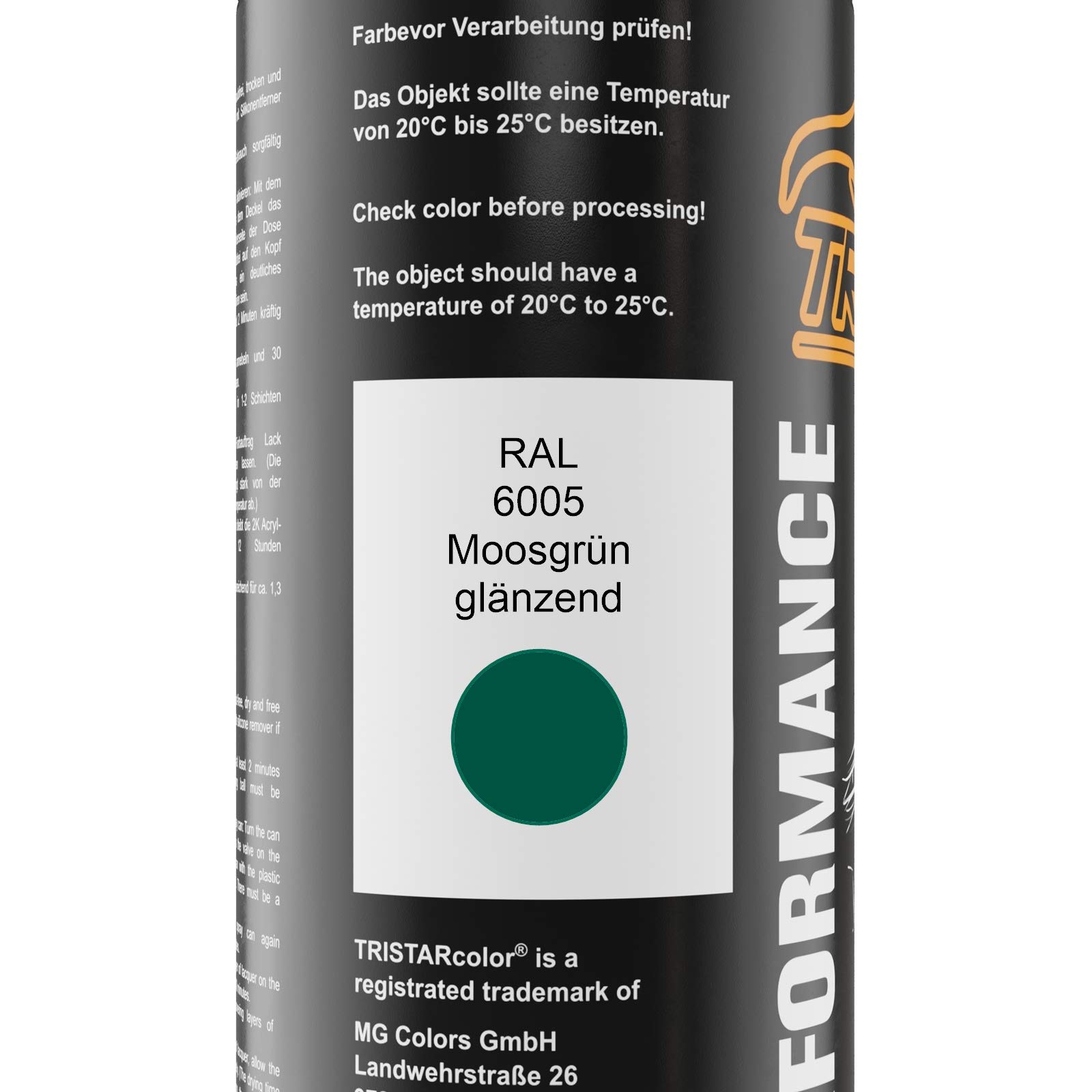 TRISTARcolor RAL 6005 Moosgrün Sprühfarbe – 400 Ml, Matt, Schnelltrocknend, Made In Germany