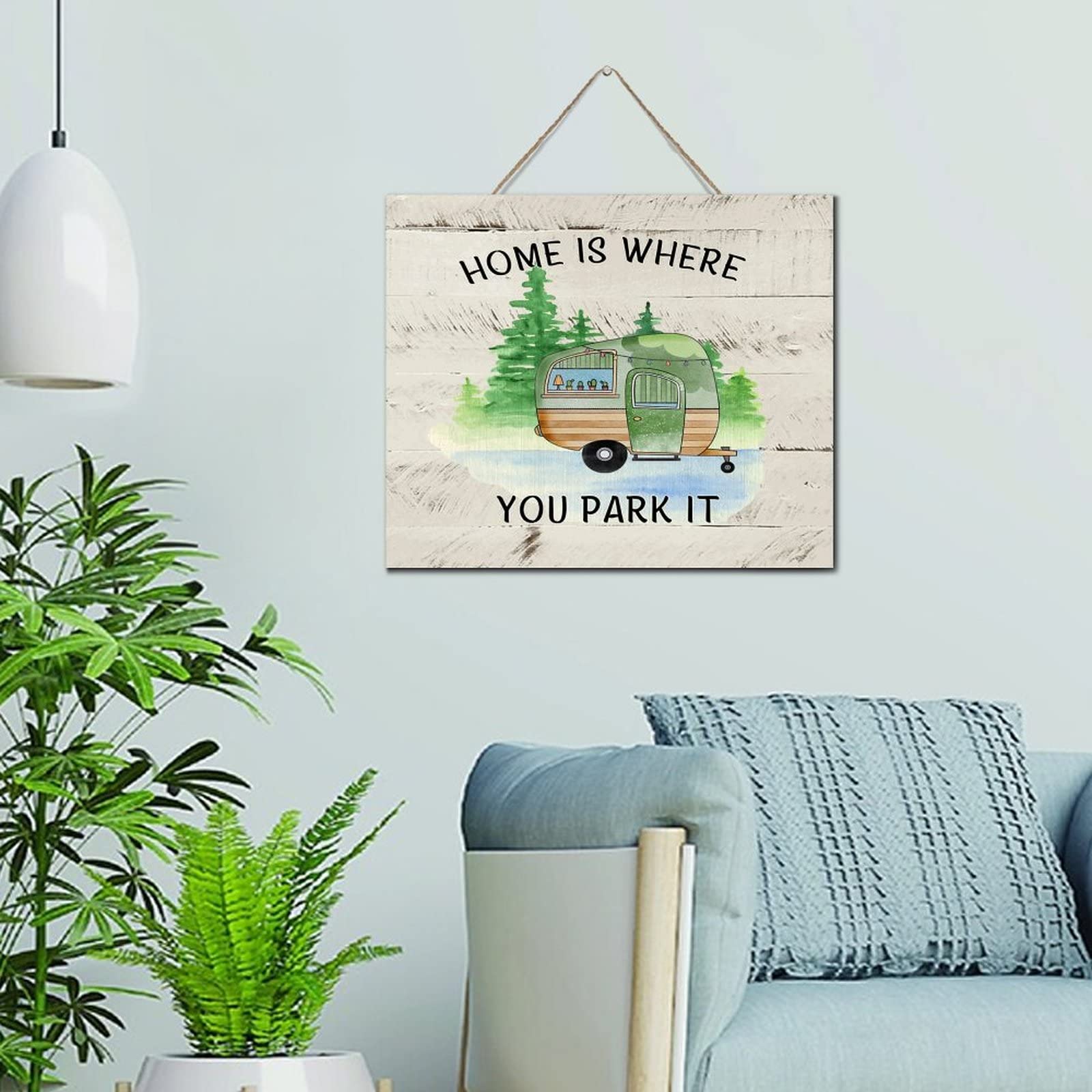 Targa Da Parete In Legno Rustico "Having A Place To Go Is Home" | 22,9x45,7 Cm | Betulla Baltica - 2