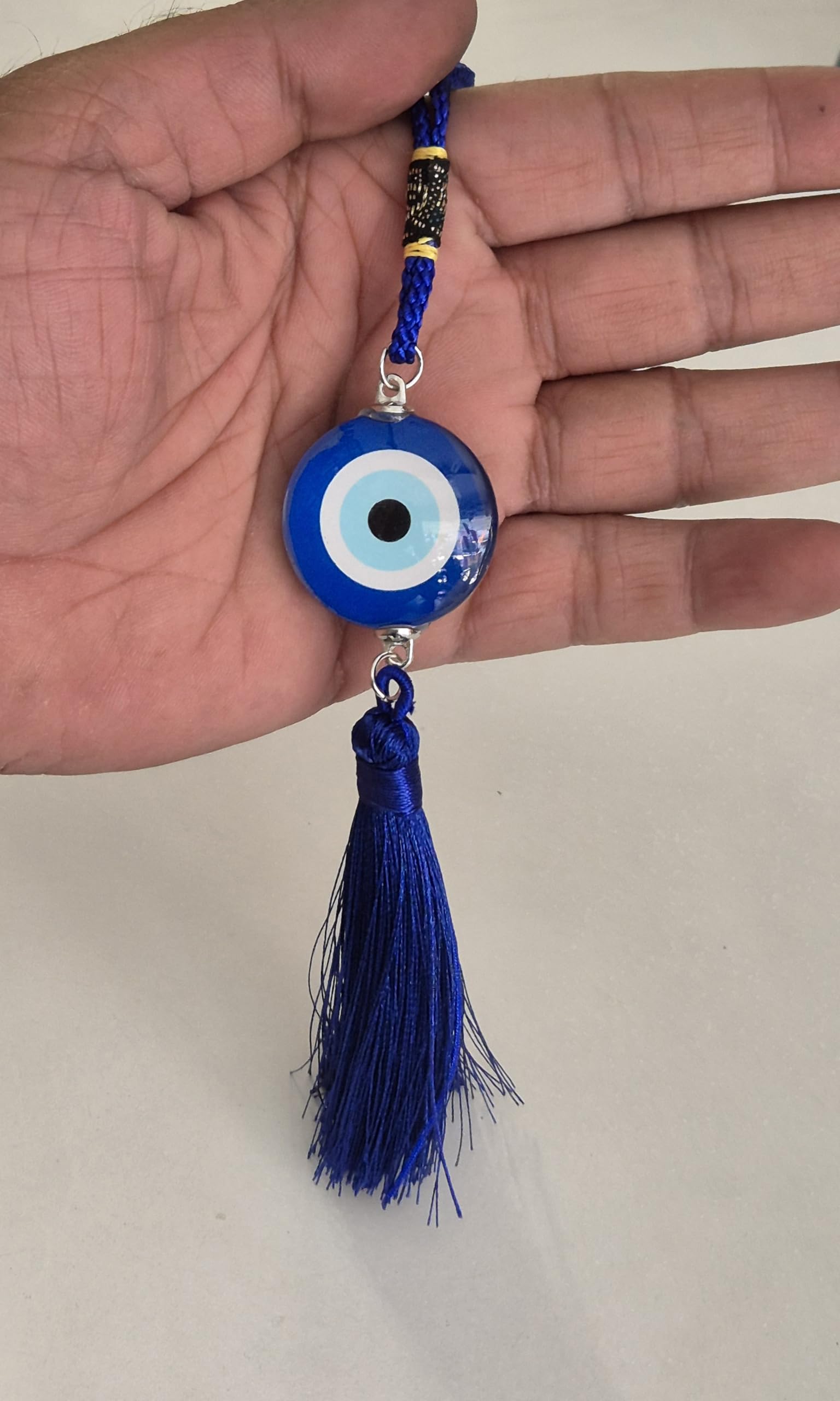 DT DECTONE Decorative Crystal Blue Evil Eye Wall Hanging for Car & Door//Office Hanging for Good Luck and Prosperity (Round) (B0D5MPGL1F) Amazon Price History, Amazon Price Tracker