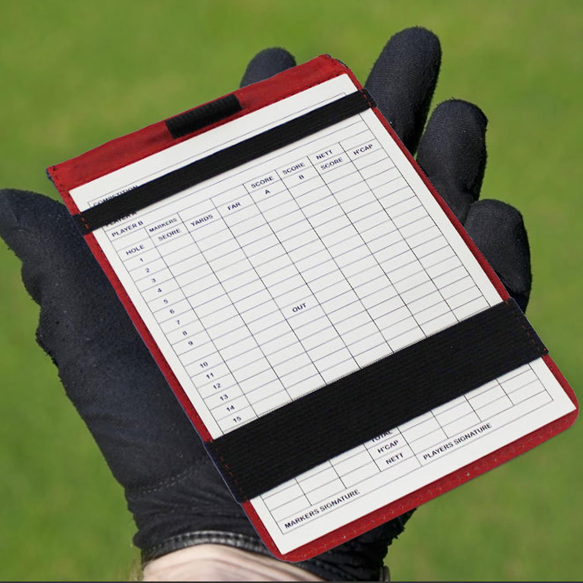 Carte De Score Golf, Golf Score Counter Card, PU Golf Score, Book Holder Support de Livre de Golf, avec Fente pour Carte et Passant pour Crayon, Cuir Support Carte de Score de Golf