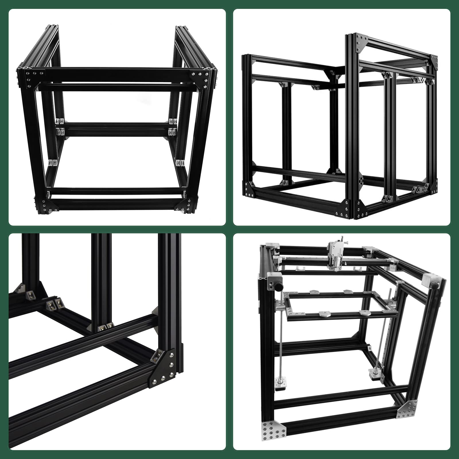 JiGiU 1000mm 2020 V-Slot Profil aluminiowy czarny zgodnie z europejską standardową standardem 6063-t5 Surface 20x20 Rail 6 mm 6 mm do majsterkowicz (9 sztuk)