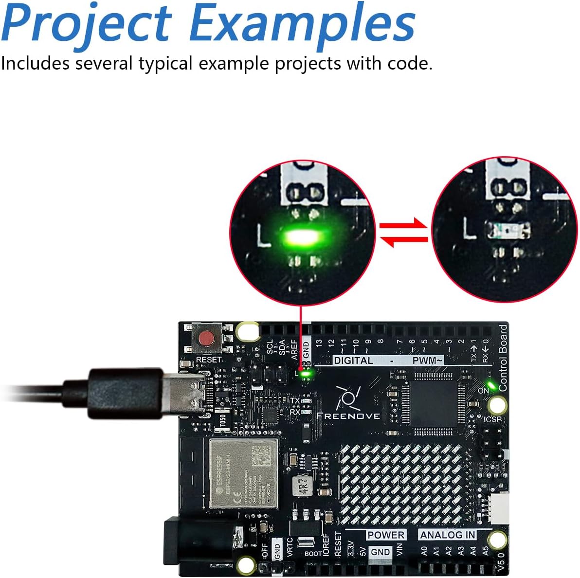 Scheda Controllo V5 WiFi Con ESP32-S3 - Compatibile Arduino, LED Matrix, Microcontroller Cortex-M4 - Foto 5