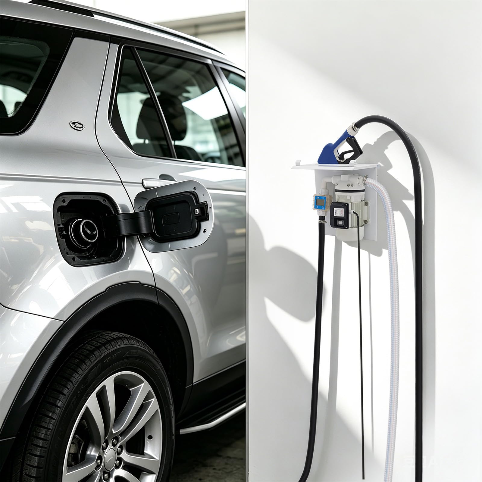 Elektryczna pompa membranowa -18 ~ 60 ℃, pompa transferowa membranowa do oleju napędowego i cieczy spalinowych, samozasysająca pompa wysokociśnieniowa z przepływomierzem