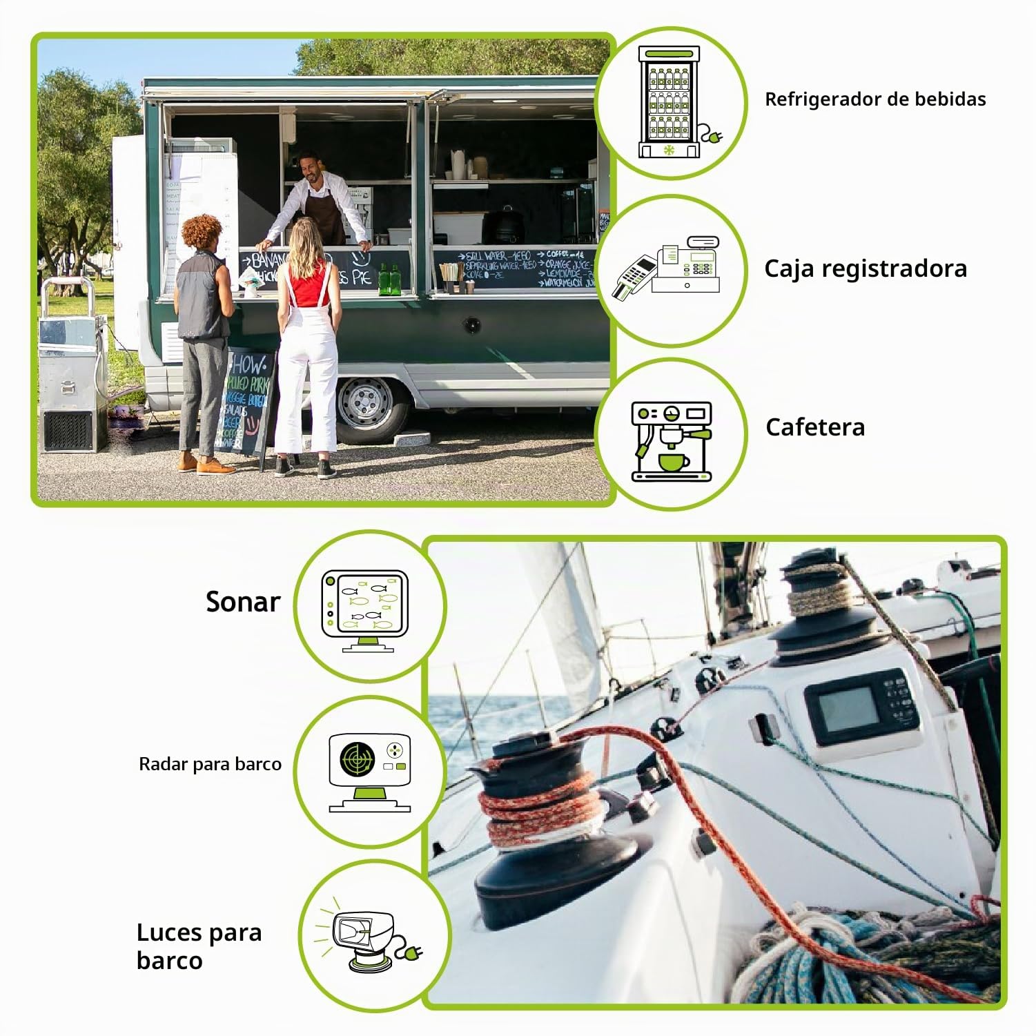 Tecnoware Power Systems - Generador Eléctrico Portátil 2200VA, Inverter Silencioso 58dB, Motor OHV 4 Tiempos, Eco Speed Control, 2 Tomas Schuko, Generador Gasolina Inverter, Verde, 2200 VA
