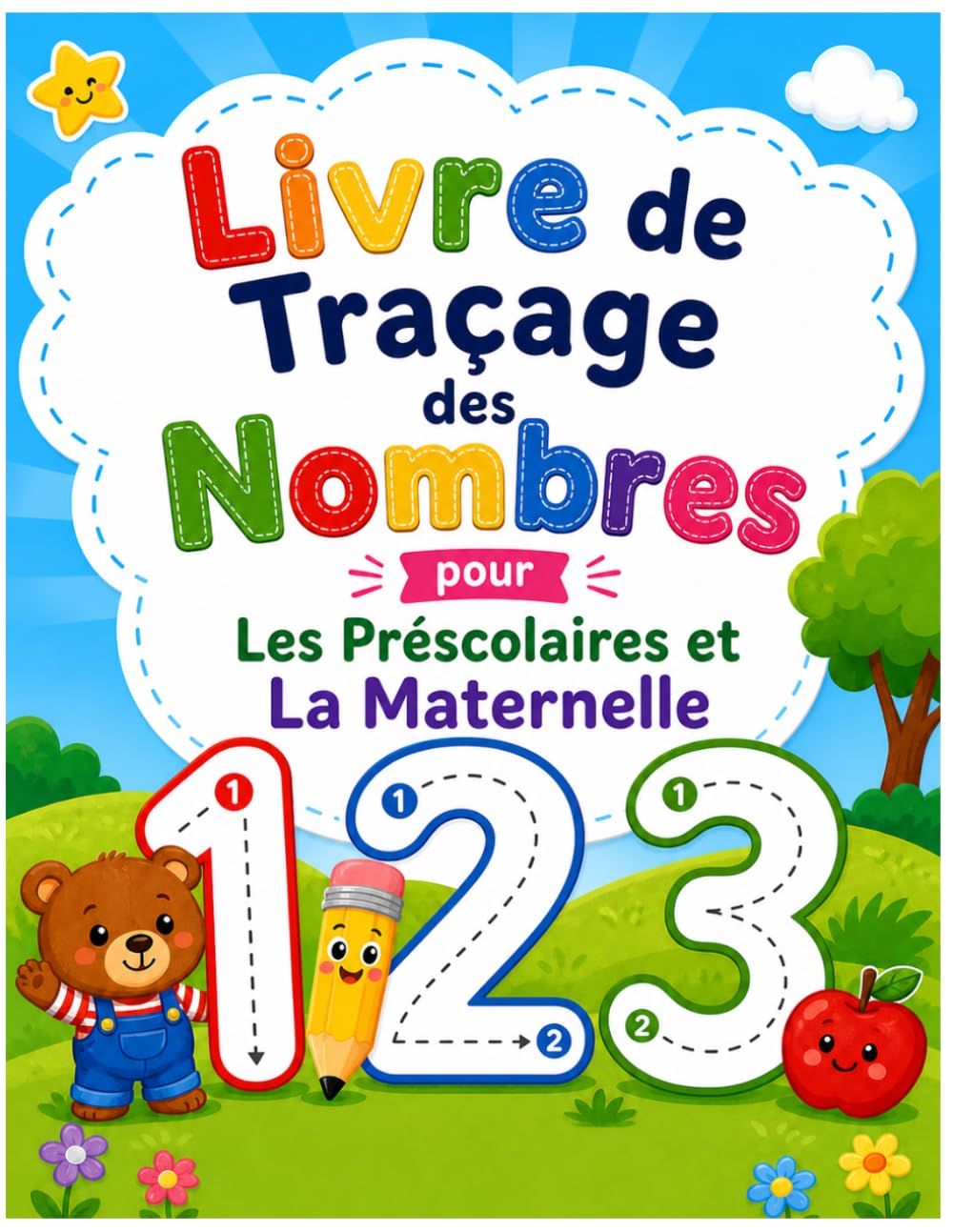 Cahier d'Activités de Traçage des Nombres pour la Maternelle: Mon Premier Cahier de Traçage des Nombres, Pratique de l'Écriture Facile et Amusante pour la Maternelle (3-5 Ans)