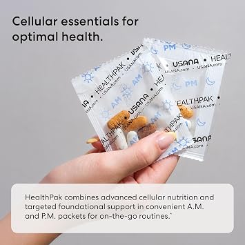 USANA - HealthPak with InCelligence - AM/PM - 56 Packets - 28-Day Supply | AM/PM Packets with Vitamins, Minerals, Phytonutrients, InCelligence Technology, Botanical Blends & CellSentials Booster.
