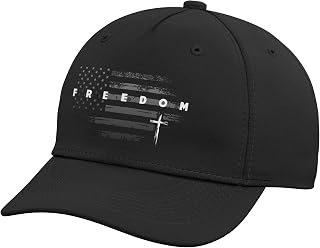Grunge American Flag and Cross Faith Family Freedom Adjustable Baseball Hat