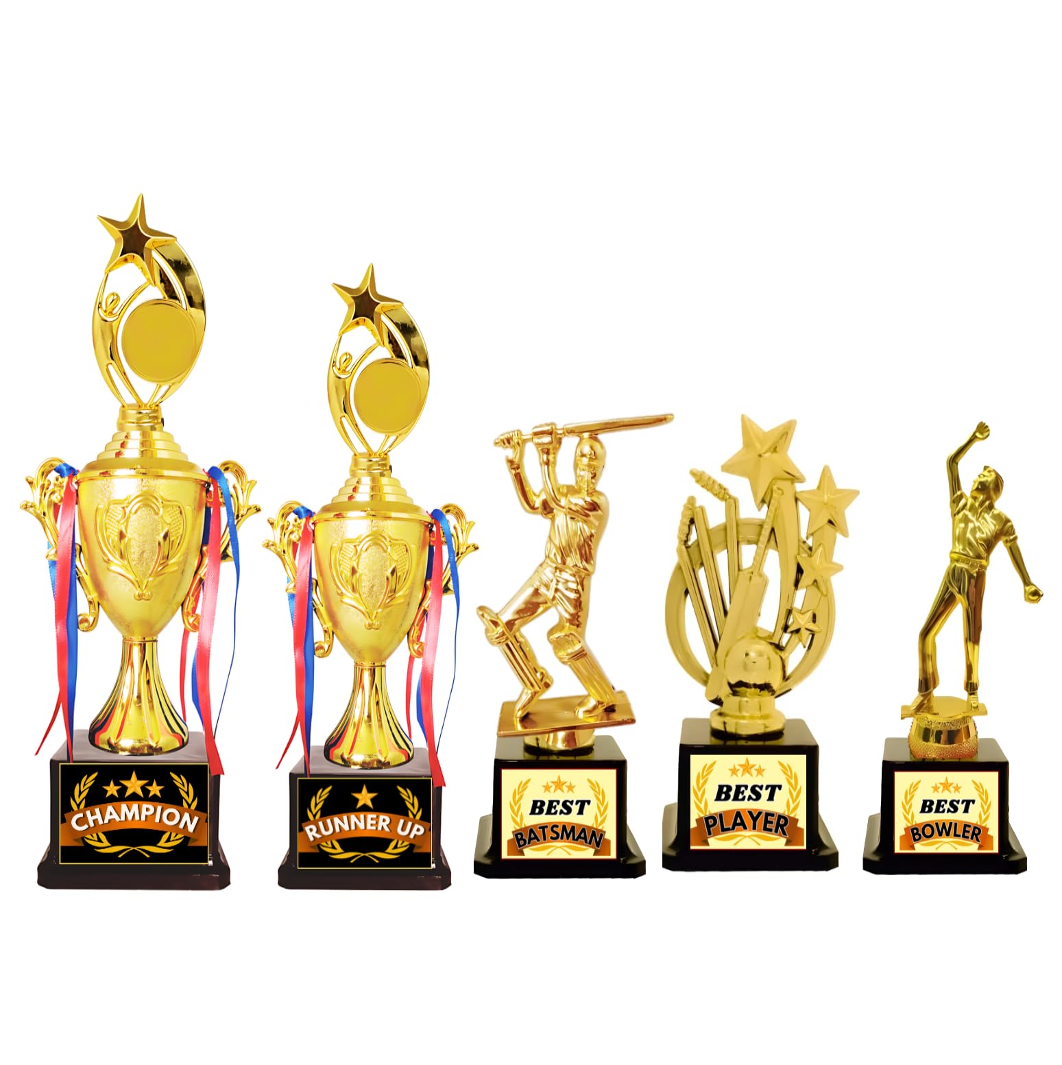 Cricket Trophy Set Tournment Trophy Cricket Trophy Winner Trophy Runner Trophy Best Batsman Best Bowler Best Player Man of The Match Trophy (B0DCSCNWX5) Amazon Price History, Amazon Price Tracker