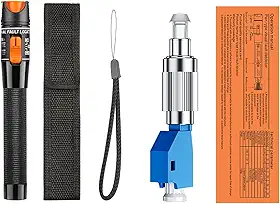 Caneta de Luz Vermelha Fibra Óptica 30KM 30MW Testador com Adaptador FC Macho para LC Fêmea