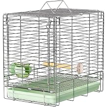 Stainless Steel Bird Cage with Safe Durability Transporting Birdcage for Birds and Small Animals Multipurpose Pet Cage